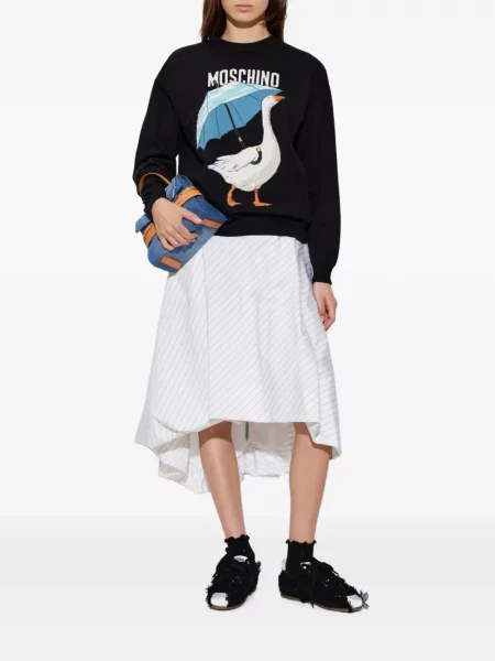 Pulover Moschino cu decolteu rotund negru