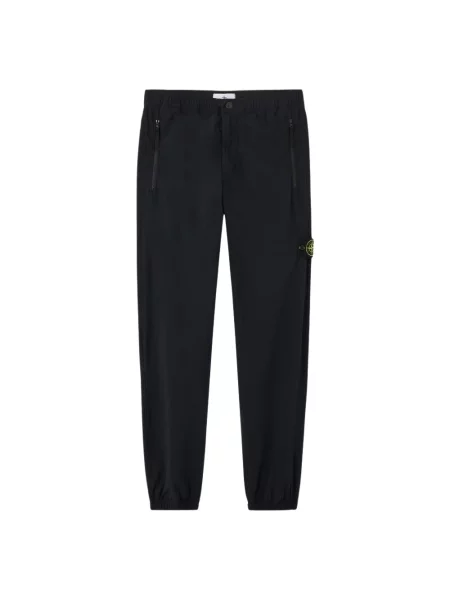 Joggery Stone Island polarowe z kamieniami czarne