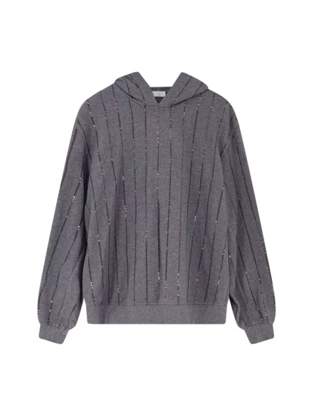 Haftowana bluza Brunello Cucinelli szara