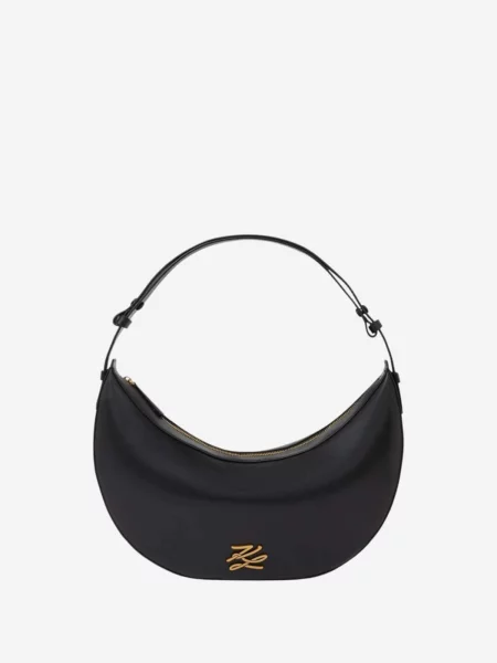 Karl Lagerfeld geantă croissant pentru femei din piele K/AUTOGRAPH negru