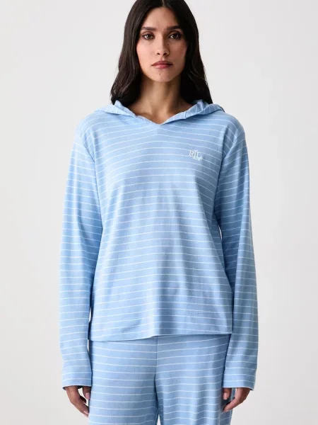 Lauren Ralph Lauren dvojdielne pyžamo dámske s bavlnou modrá