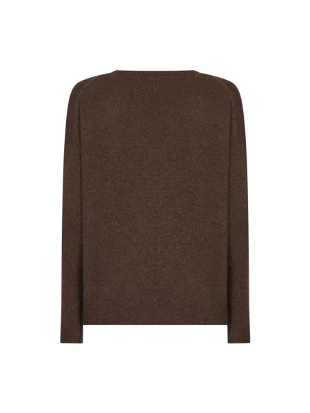 Sweter Co z dekoltem w serek brązowy
