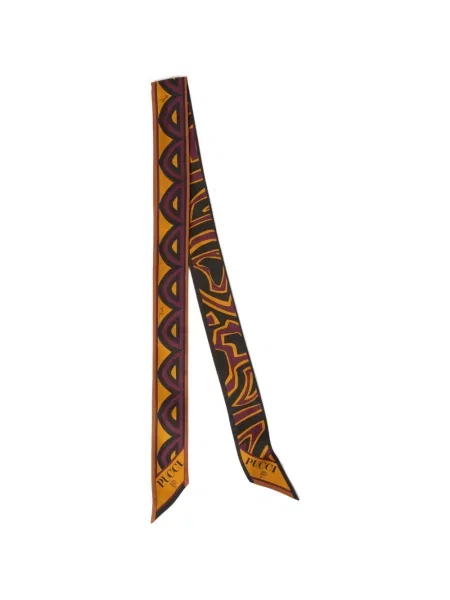 Sutien bandeau Pucci de mătase cu imagine portocaliu