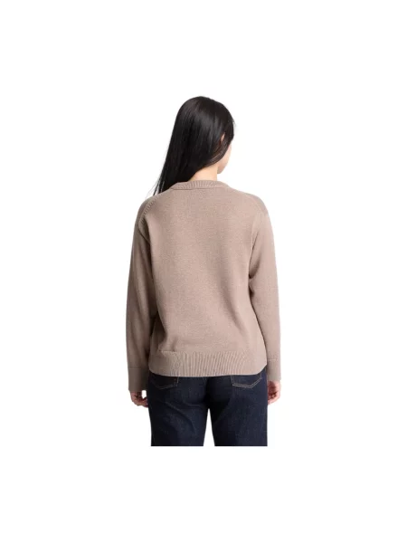 Sweter Calvin Klein z dżerseju z logo beżowy