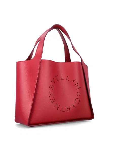 Shopperka Stella Mccartney skórzana z logo różowa
