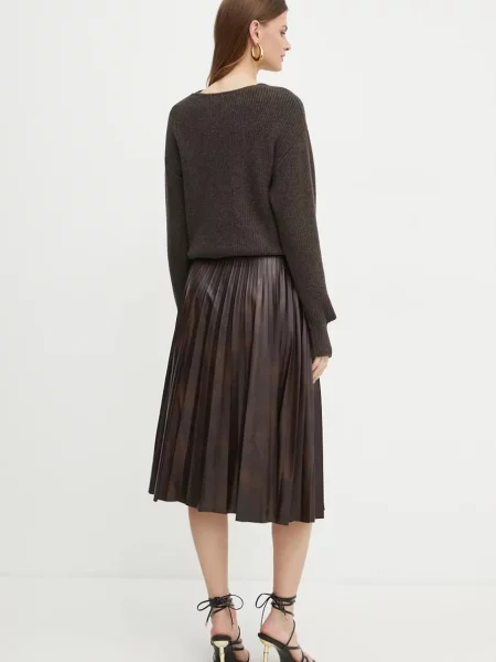 Спідниця Pinko maxi розкльошена бордовий