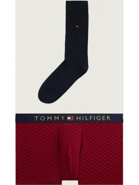 Tommy Hilfiger Chiloți boxer + șosete bordo