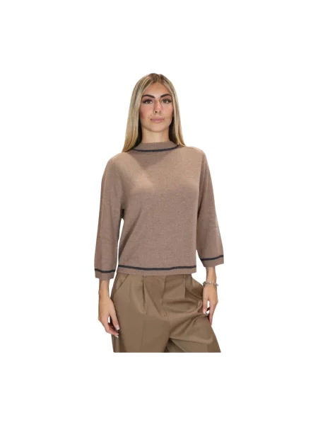 Sweter Marella wełniany brązowy
