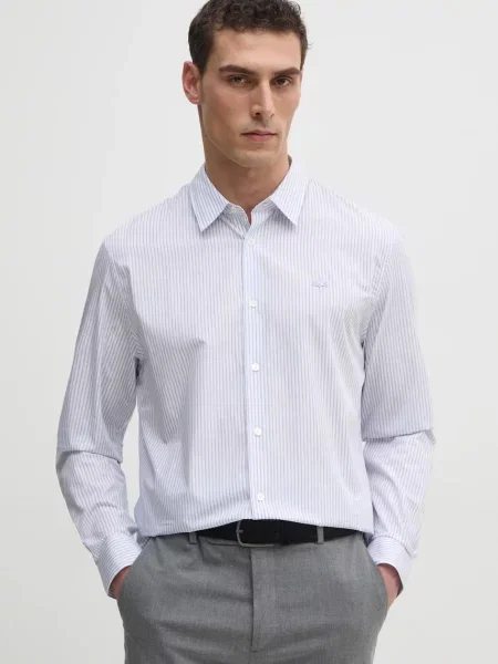 Риза Lacoste мъжка със стандартна кройка с класическа яка синьо
