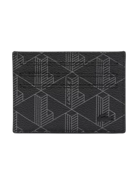 Etui na karty z imitacji skóry model ‘MONEY PIECES’ Lacoste czarny