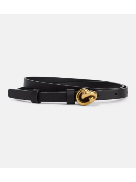 Δερμάτινος ζώνη Bottega Veneta μαύρο
