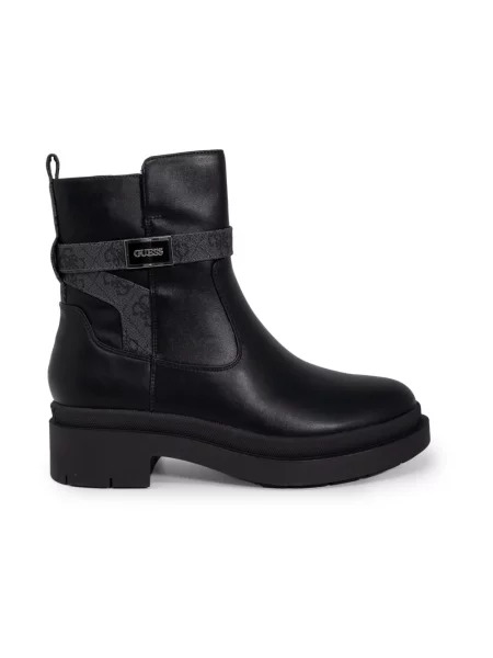 Lniane botki Guess czarne