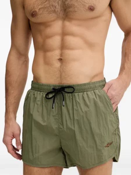 Slip de baie Aeronautica Militare cu broderie cu cordon verde
