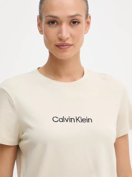 Calvin Klein Underwear kétrészes pizsama női pamuttal bézs