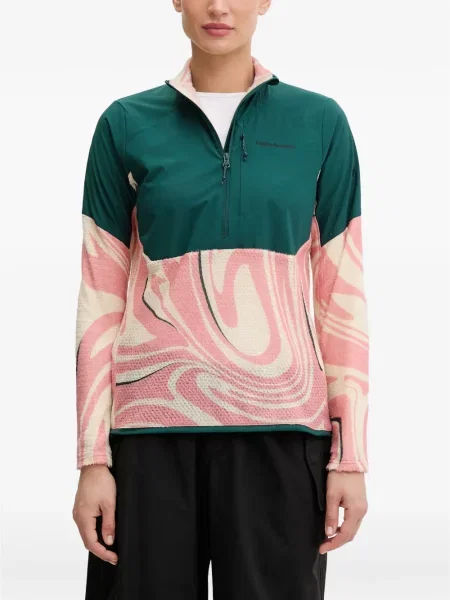 Hanorac Peak Performance cu imagine cu imprimeu abstract verde