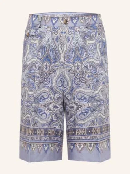 Etro Plátěné Šortky / černošedá / tmavě modrá