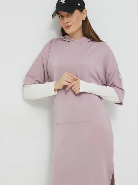 Šaty Fila midi oversize růžová
