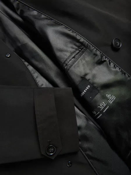 Reserved Класичний тренч чорний