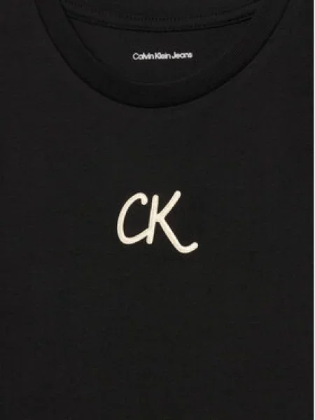 Calvin Klein Jeans Majica Glitter M črna