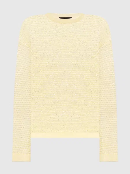 Ажурний джемпер з паєтками Fabiana Filippi жовтий