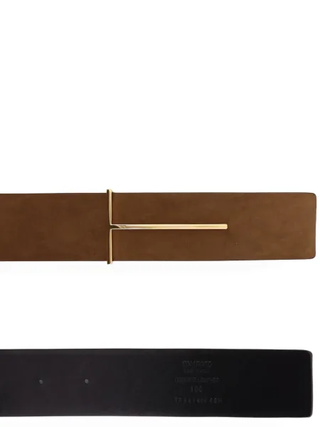 Curea Tom Ford din piele de căprioară cu cataramă