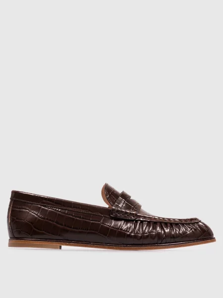 Кожаные лаковые лоферы Stuart Weitzman коричневые