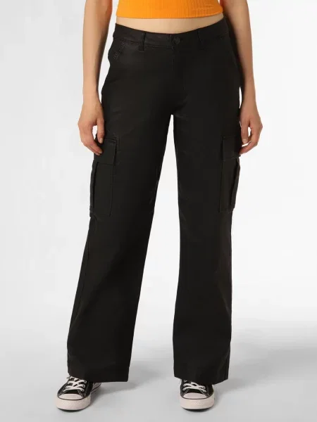 Noisy May Spodnie Kobiety Sztuczne włókno jednolity czarny