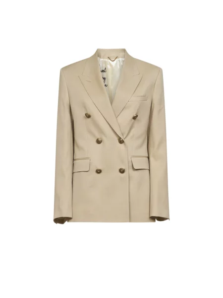 Marynarka Golden Goose wełniana dwurzędowa beżowa