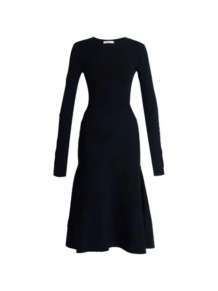 Lung rochie midi Erdem din jacard albastru