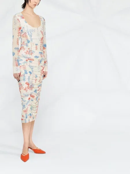 Rochie midi Ganni cu imagine