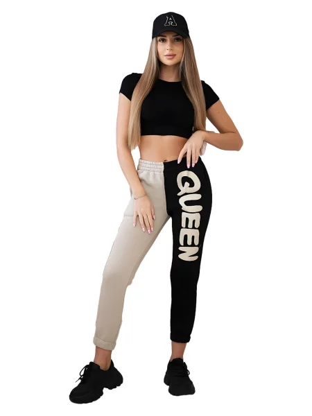 Kesi tepláky s nápisem QUEEN černý
