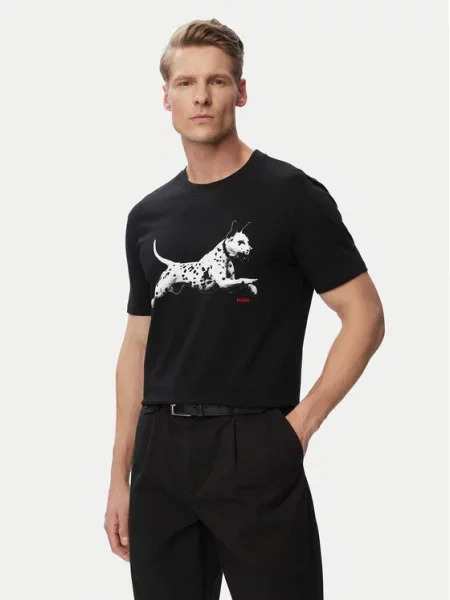 HUGO Tricou Dirunn negru