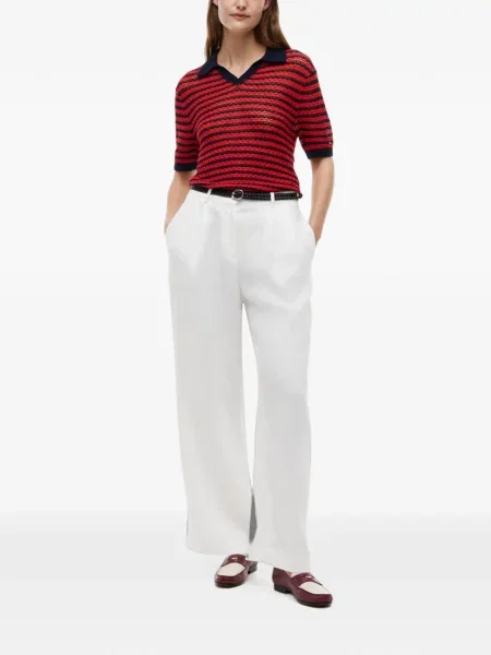 Scurt pulover Tommy Hilfiger cu dungi roșu
