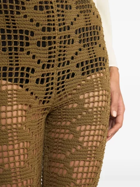 Pantaloni Etro cu franjuri verde