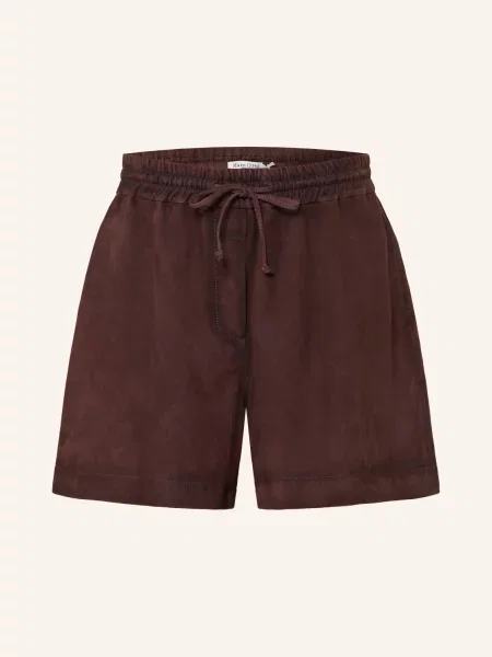 Marc O'polo Denim Kožené Šortky tmavě hnědá