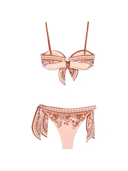 Bikini Zimmermann cu imagine cu model paisley roz