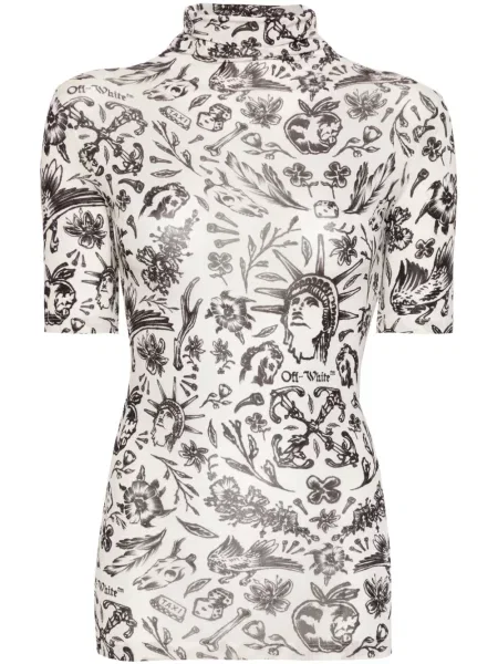 Bluză Off-white din tul alb