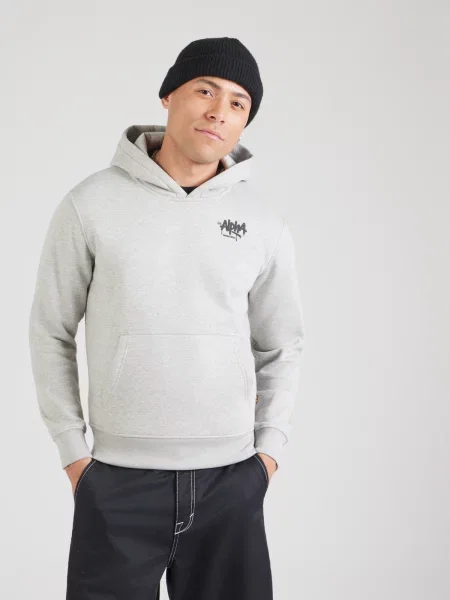 Hanorac cu glugă Alpha Industries cu glugă gri