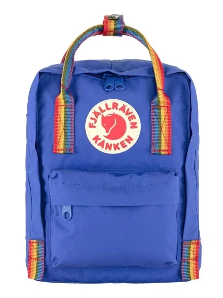 Раница Fjallraven Kanken Rainbow Mini тъмносиньо малък с апликация синьо