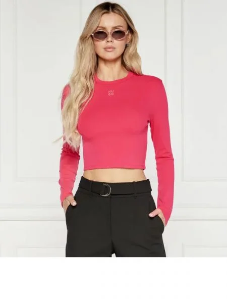 HUGO Bluză DAFILOMENA | Cropped Fit roz
