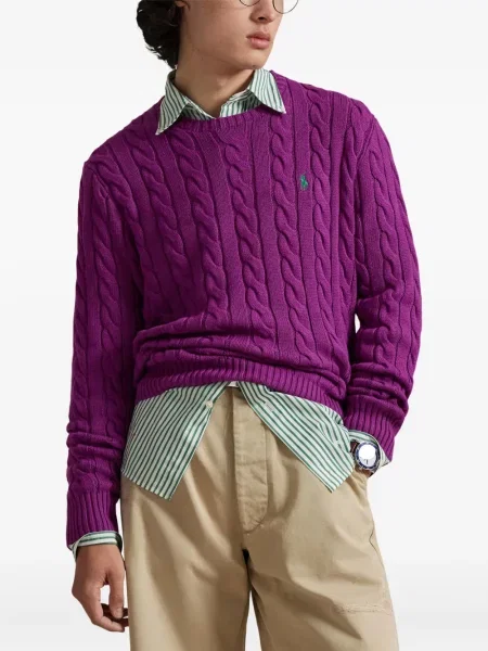 Șapcă Polo Ralph Lauren cu decolteu în V cu autograf în carouri albastru
