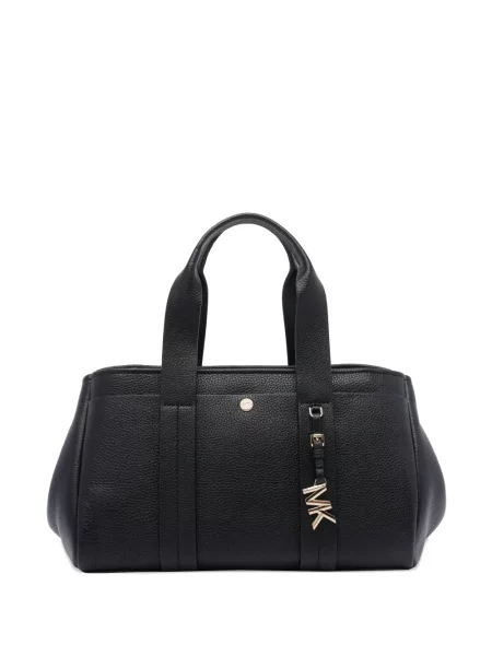 Geanta de piele Michael Michael Kors din piele cu șireturi gri