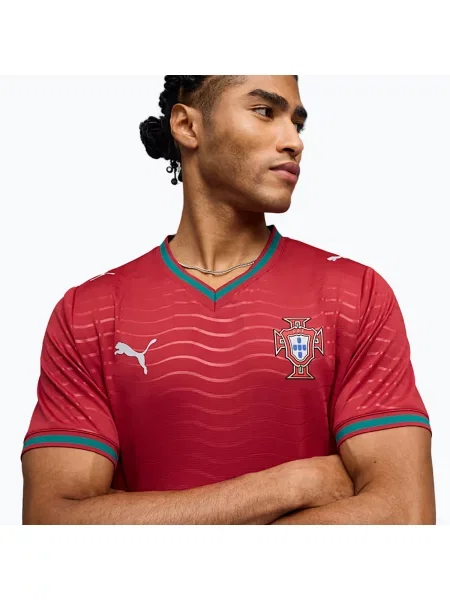 Tricou de fotbal pentru bărbați PUMA FPF Portugal Home Jersey Replica Club roșu/verde roșu