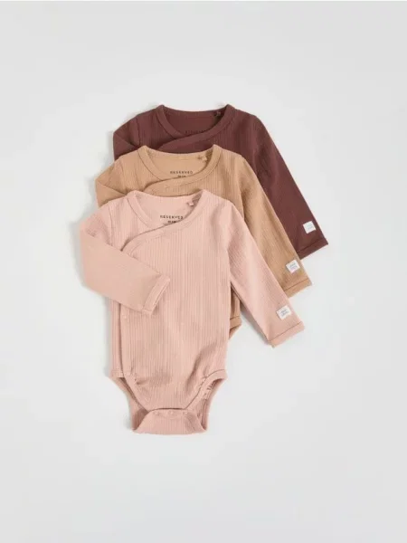 Reserved Боді в рубчик 3 шт. кавовий 