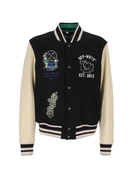 Geacă Off-white cu broderie alb