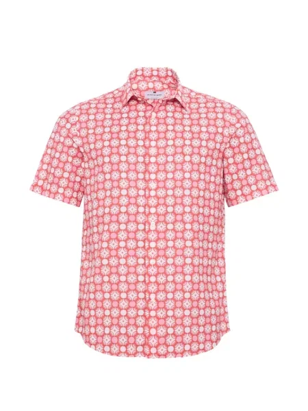 Scurt tricou polo Loja Das Meias cu imagine cu imprimeu geometric roz