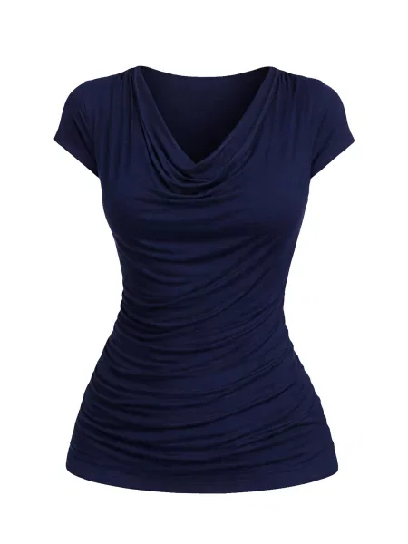 REGINA FASHION Blúzka Wave Blouse námornícka modrá