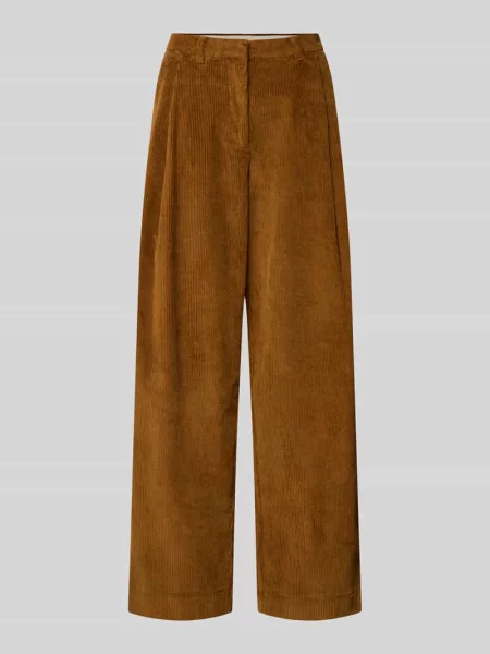 Spodnie sztruksowe o kroju relaxed fit z mieszanki bawełny model ROJA' Selected