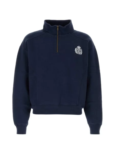 Pulover Sporty & Rich cu broderie albastru