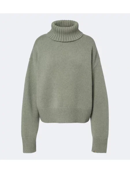 Decupat pulover Extreme Cashmere din cașmir verde